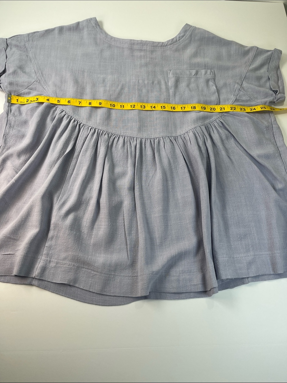 Entro Light Lavender Short Sleeve Peplum Blouse with Pocket Sz L - Picture 3 of 8
